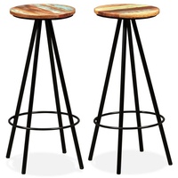 VidaXL Barhocker 2 Stk. Massives Altholz