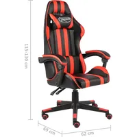 VidaXL 20519 Gaming Chair ohne Fußablage schwarz/rot