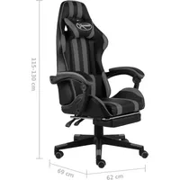 VidaXL Gaming Chair mit Fußstütze schwarz/grau