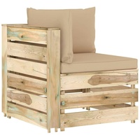 VidaXL Modulares Ecksofa mit Kissen grün/beige