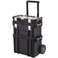 KETER Connect Rolling Werkzeugsystem, 3 in 1 Werkzeugtrolley, Rollende