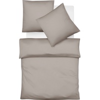 FLEURESSE gewebte Flanell Uni Bettwäsche Lech G-603089, Grau, 240