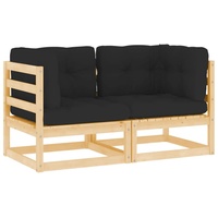 VidaXL Garten-Ecksofa 2-tlg. grau/silber