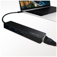Logilink UA0313 USB-C 3-Port + Gigabit adapter USB-Hubs 3