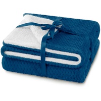 AmeliaHome Kuscheldecke 70x150 cm zarte Steppung Sherpa Lammfelloptik Wohndecke