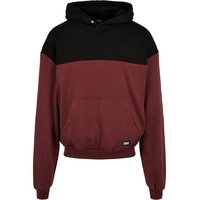 URBAN CLASSICS Upper Block Kapuzenpullover Bordeaux / Black M