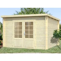 Palmako Ella Holz-Gartenhaus Natur Flachdach Unbehandelt 300 cm x