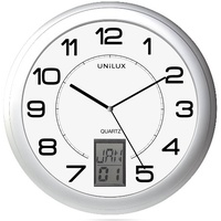 Unilux Wanduhr Instinct weiß grau Kunststoff, Ø 30,5 cm