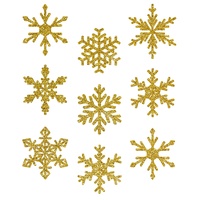 Avery Zweckform 9 Fensterbilder Weihnachten Schneeflocken gold (Made in