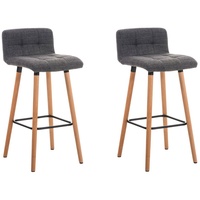 CLP 2er Set Barhocker Lincoln Stoff natura hellgrau