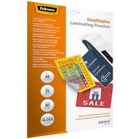 Fellowes Laminierfolien Admire EasyDisplay, A4 2x 80μm, glänzend, 25