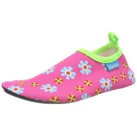 Playshoes Jungen Unisex Kinder Barfuß Badeslipper Aqua-Schuhe, Pink Blumen,