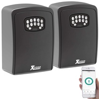 Xcase 2er Set Mini-Schlüssel-Safe mit Bluetooth und App, IP54