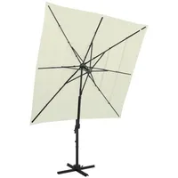 VidaXL Sonnenschirm mit Aluminium-Mast 4-lagig Sandfarben 250x250 cm