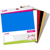 PlottiX PremiumFlex Aufbügelfolie farbsortiert Flex-Folie 30,0 x 30,0 cm,