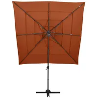 VidaXL Sonnenschirm mit Aluminium-Mast 4-lagig Terrakotta 250x250 cm