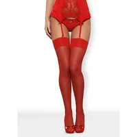 Obsessive Halterlose Strümpfe Halterlose Nylon Strümpfe in rot transparent
