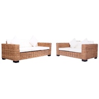 VidaXL Gartensofa 2-tlg. Loungesofa weiß