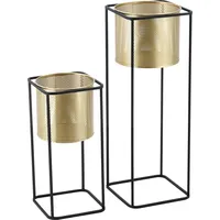 [en.casa] Mettet Set 2-tlg. gold/schwarz