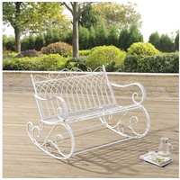 [en.casa] Gartenbank, Greenough 85x113x95cm im Landhausstil Weiß