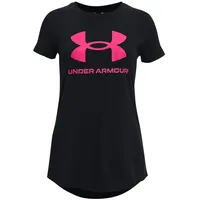 Under Armour Sportstyle Logo kurzarm Trainingsshirt Mädchen 001 black/white