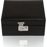 Windrose Beluga Uhrenbox 19,5 cm Leder schwarz