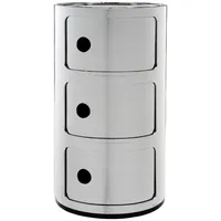 Kartell Componibili, 3 Elements, Verchromt, Runde Basis