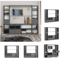 Vicco Kleiderschrank Visit Anthrazit Dielenschrank Flurgarderobe - Offen begehbar