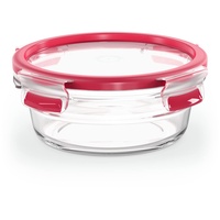 Emsa Clip&Close Glas rund 600ml Aufbewahrungsbehälter rot
