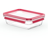 Emsa Clip&Close Glas rechteckig 1.1l Aufbewahrungsbehälter rot (N10409)