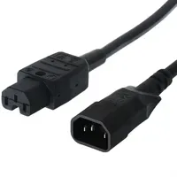 Bachmann Netzkabel Kaltgerätestecker-Stecker auf Warmgeräte-Kupplung, IEC320 C14/C15, 3 m