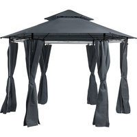 Beliani Gazebo 3,5 x 3,5 m graphitgrau