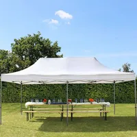 TOOLPORT 3x6m Stahl Faltpavillon ohne Seitenteile, weiß (600082)