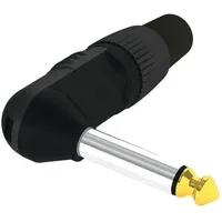 HICON HI-J63MA06 Klinken-Steckverbinder 6.35mm Stecker, gewinkelt Polzahl: 2 Schwarz