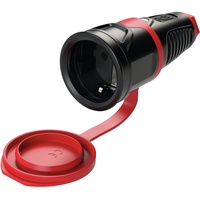 PCE 2521-sr Schutzkontaktkupplung Vollgummi, Thermoplast 250V Schwarz, Rot IP54