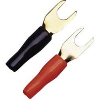 SINUSLIVE KSI-4P10 Gabelkabelschuh 4mm2 Loch-Ø=5mm Teilisoliert Schwarz, Rot 10St.