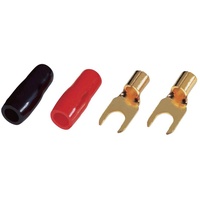 SINUSLIVE KSI 10 Gabelkabelschuh 10mm2 Loch-Ø=5mm Teilisoliert Schwarz, Rot