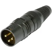HICON HI-X3CM-G XLR-Steckverbinder Stecker, gerade Polzahl: 3 Schwarz 1St.