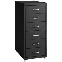 Tectake Rollcontainer aus Metall - schwarz