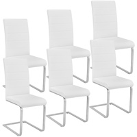 Tectake Schwingstuhl, gepolstert mit Kunstlederbezug, flaches Stahlgestell in C-Form,