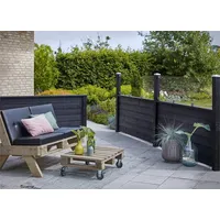 Plus Sichtschutzelement 174 x 163 cm Schwarz/Holz