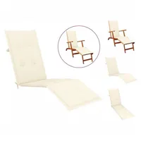 VidaXL Liegestuhl-Auflage Creme (75+105)x50x4 cm