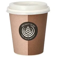 Papstar Trinkbecher Pappe mit Deckel 0,2 l Braun 80