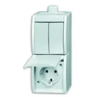 Busch-Jaeger Kombination SCHUKO Steckdose, mit Wipp. 2601/5/20EW-54-503