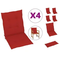 VidaXL Gartenstuhlauflagen 4 Stk. Rot 100x50x3 cm