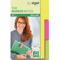 Sigel TAB MARKER NOTES Haftnotizen farbsortiert, 42 Blatt