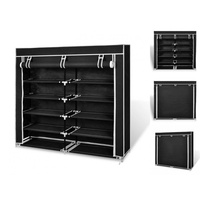 VidaXL Stoff Schuhschrank mit Abdeckung 115 x 28 x