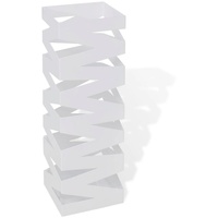 VidaXL Schirmhalter Schirmständer Gehstock Stahl weiß quadratisch 48,5 cm