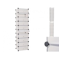 VidaXL Schuh-Organizer Zusammenklappbar mit 10 Fächern Weiß