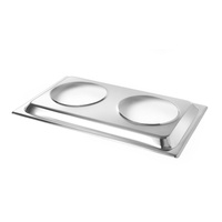 HENDI Aufsatzadapter, für 2 Bain-Marie Töpfe, Warmhalteplatte, Silber